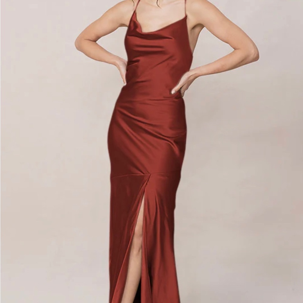 NWOT Revelry Kimora Satin Maxi Dress Cowl Neck Sleeveless